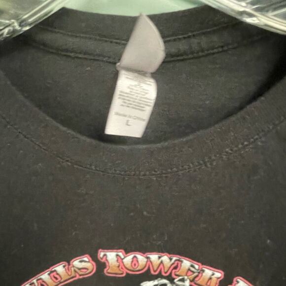 Sturgis Devils Tower Run Black Baby Tee Size Large Harley Biker Motorcycle - Picture 3 of 4